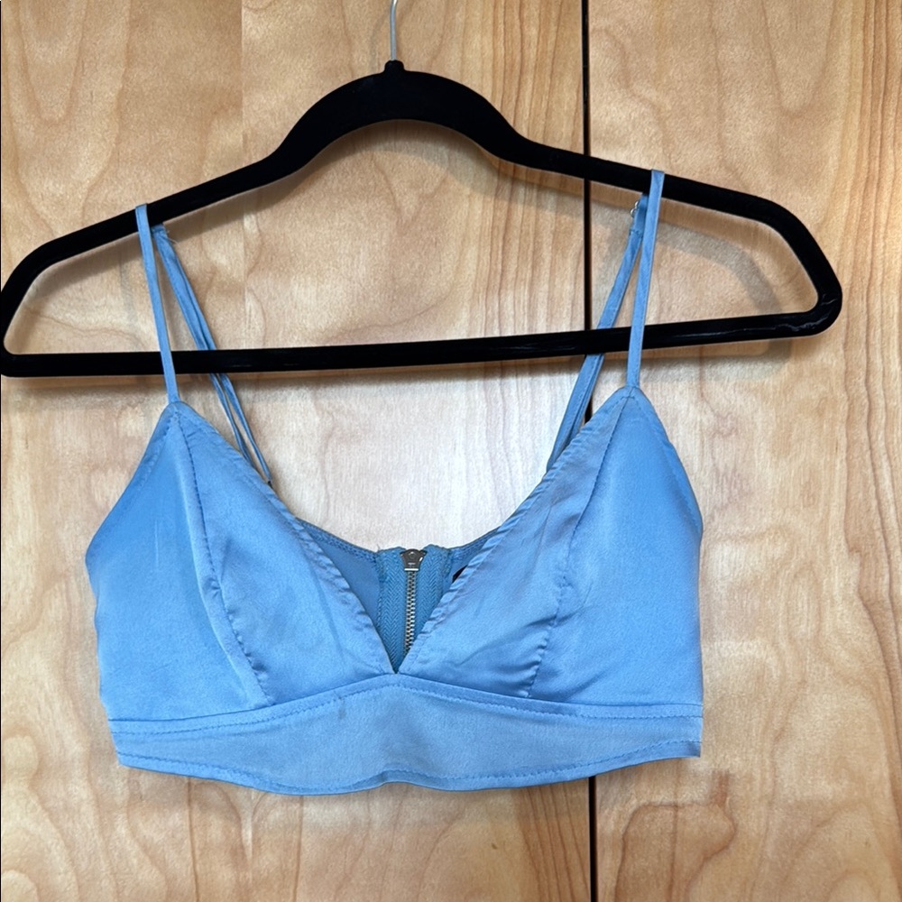 Light Blue Satin Women's Bralette